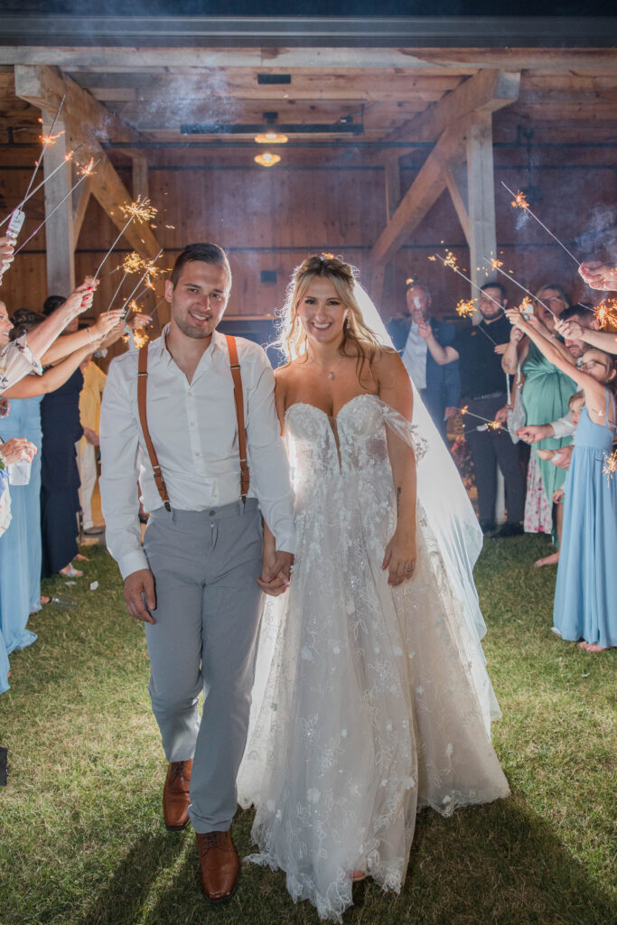 Bride and Groom sparkler exit. The Bog in Saukville Wisconsin. 