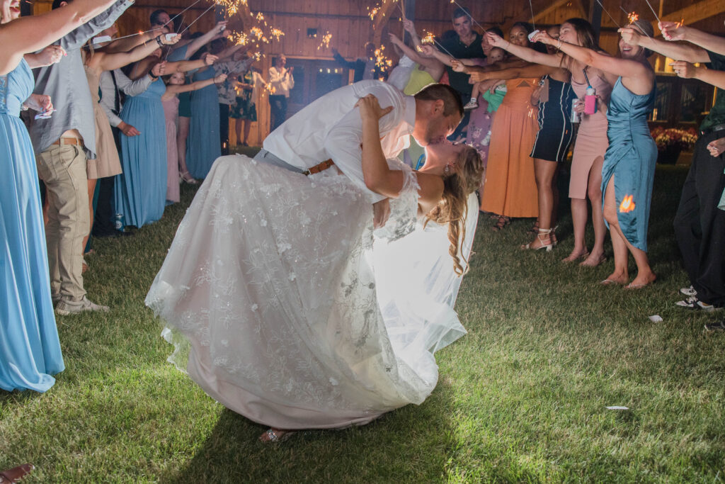 Bride and Groom sparkler exit. The Bog in Saukville Wisconsin. 