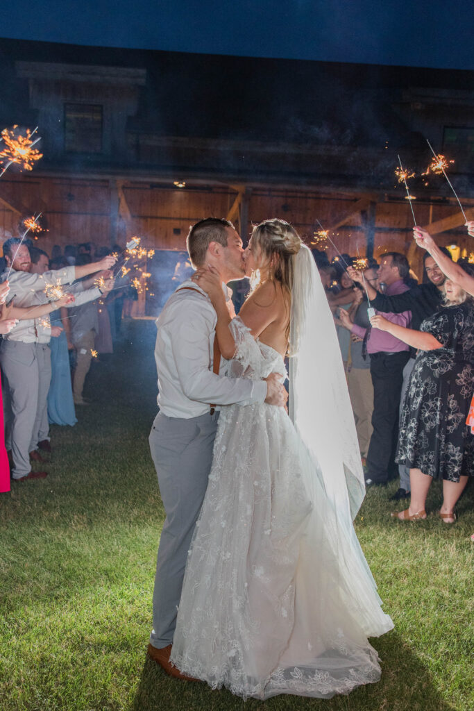 Bride and Groom sparkler exit. The Bog in Saukville Wisconsin. 