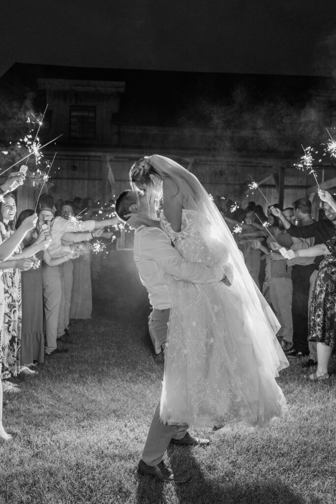 Bride and Groom sparkler exit. The Bog in Saukville Wisconsin. 