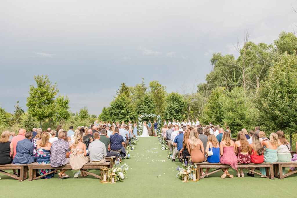 Wedding ceremony at the Bog in Saukville Wisconsin. 