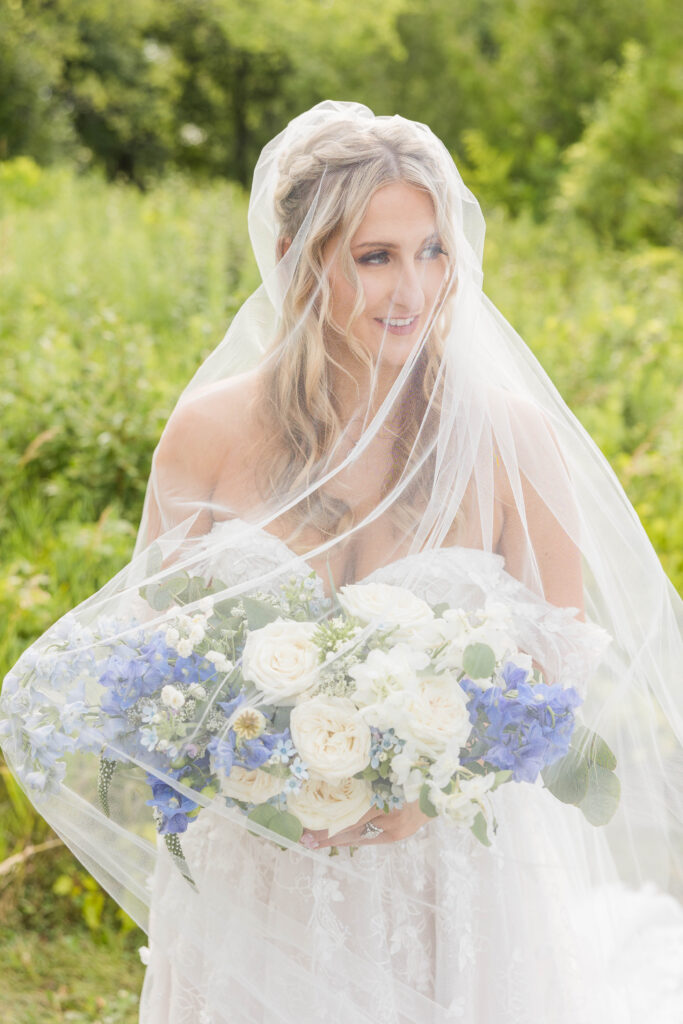 Bride and groom portraits at the Bog in Saukville Wisconsin. Meredith Mutza Photography. 