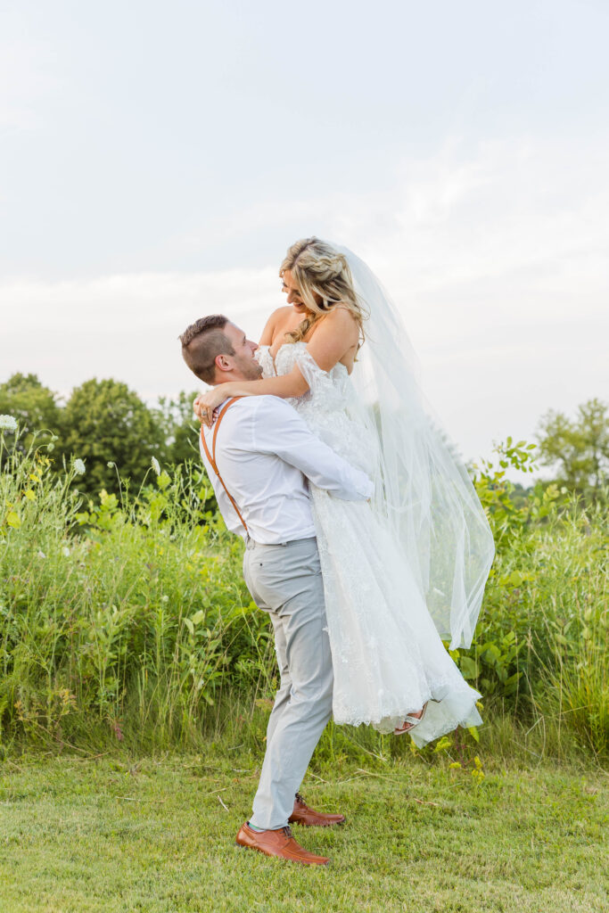 Bride and groom portraits at the Bog in Saukville Wisconsin. Meredith Mutza Photography. 