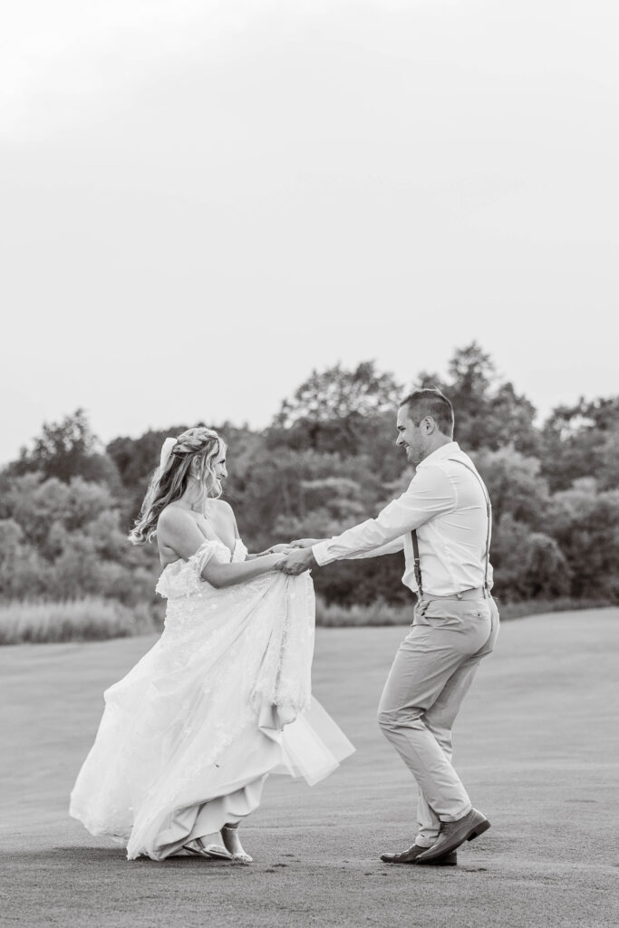 Bride and groom portraits at the Bog in Saukville Wisconsin. Meredith Mutza Photography. 