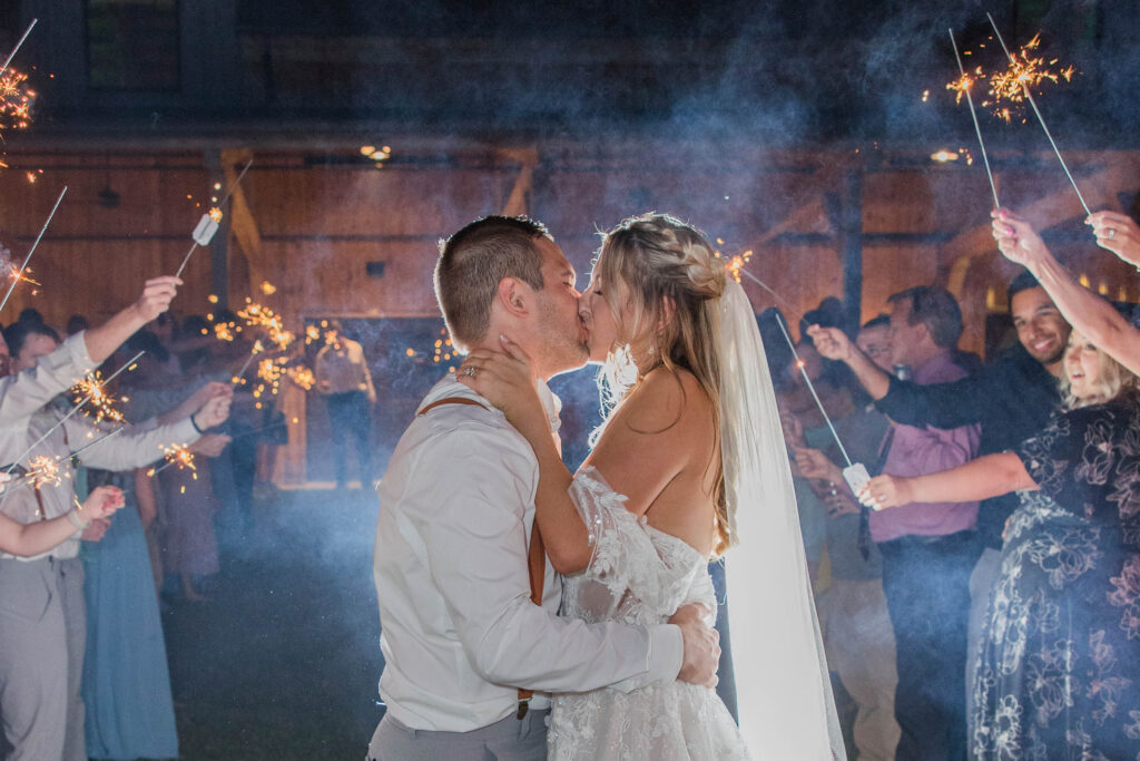 Bride and Groom sparkler exit. The Bog in Saukville Wisconsin. 