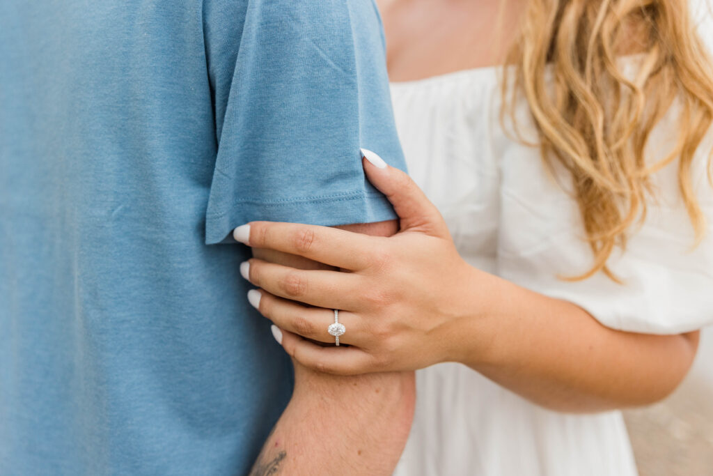 Close up picture of engagement ring. 
