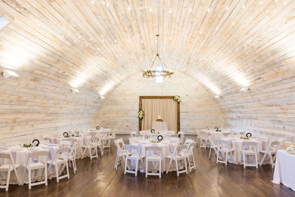 The Bowery Barn Dinner table scapes during August Wedding.