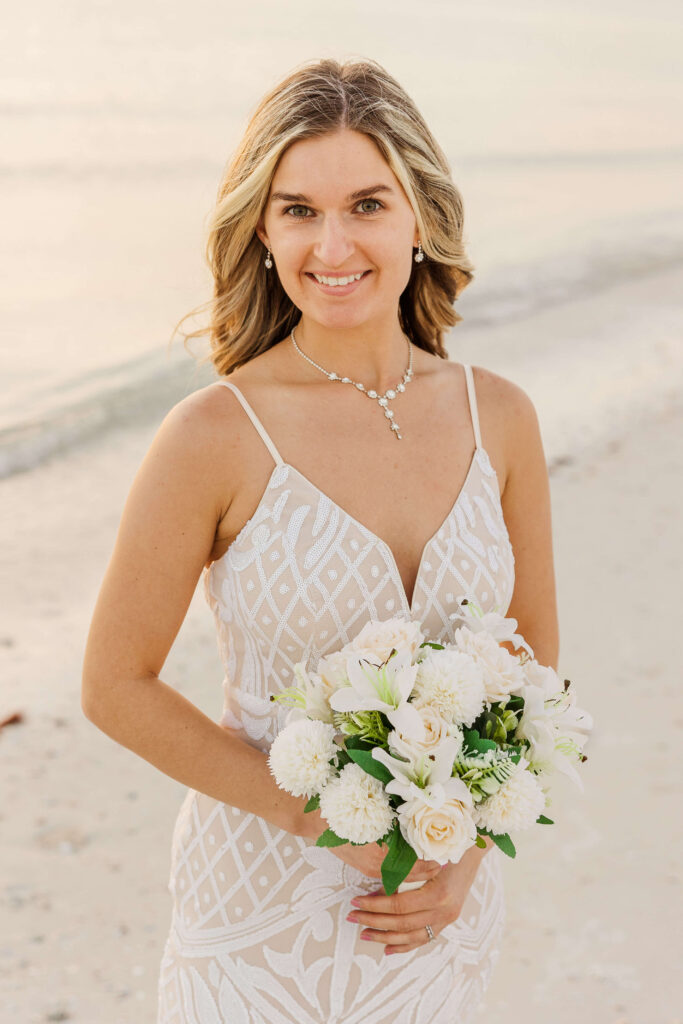 Bride getting ready for destination wedding. 