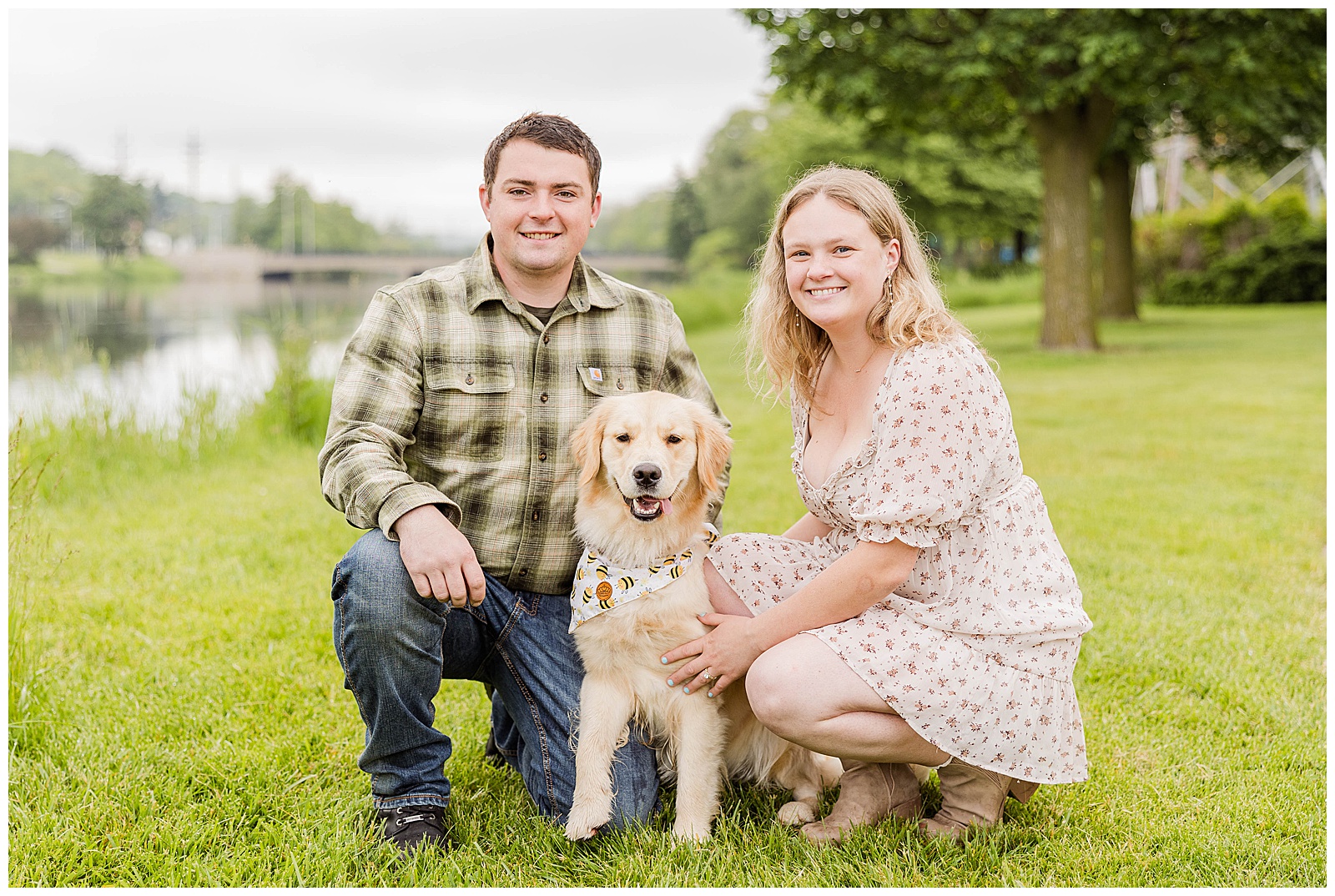 frame park engagement, couples engagement session, engagement session with dog