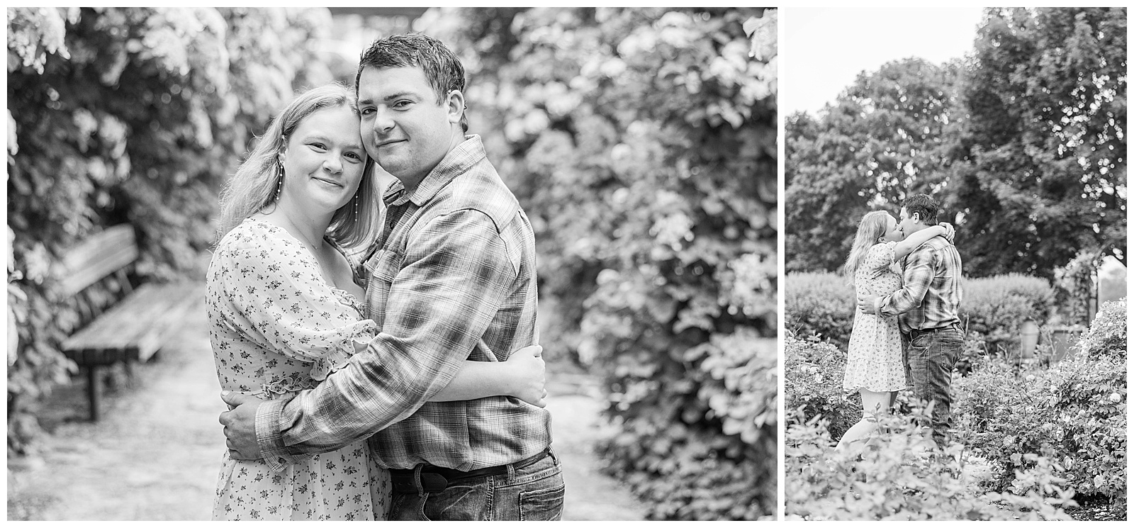 frame park engagement, couples engagement session, black and white portraits