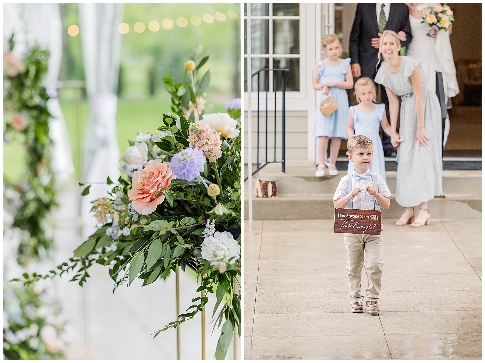 Wedding Photos, wedding party, ring bearer, Northgate Floral