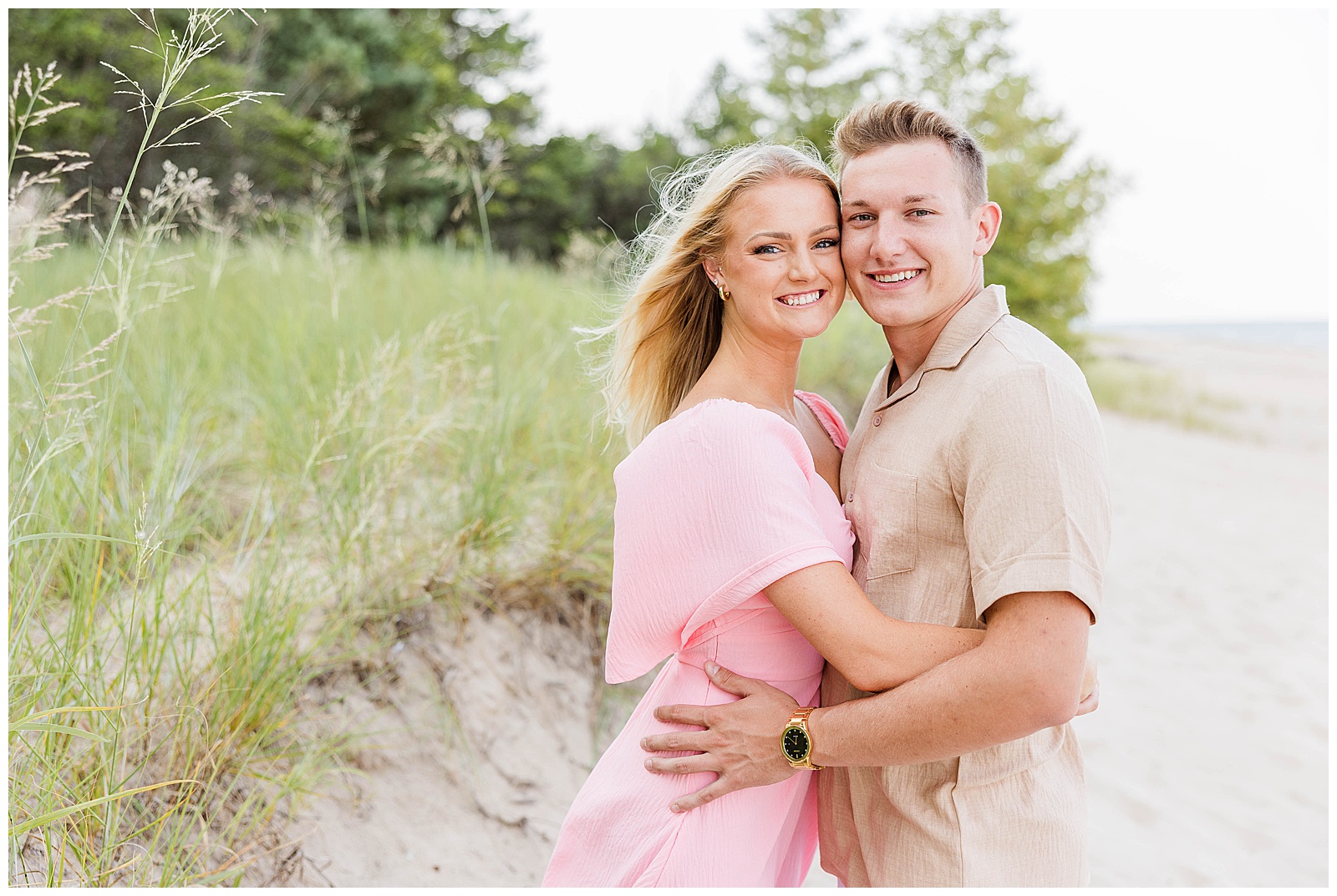 Kohler-Andre State Park Engagement, smiling couple