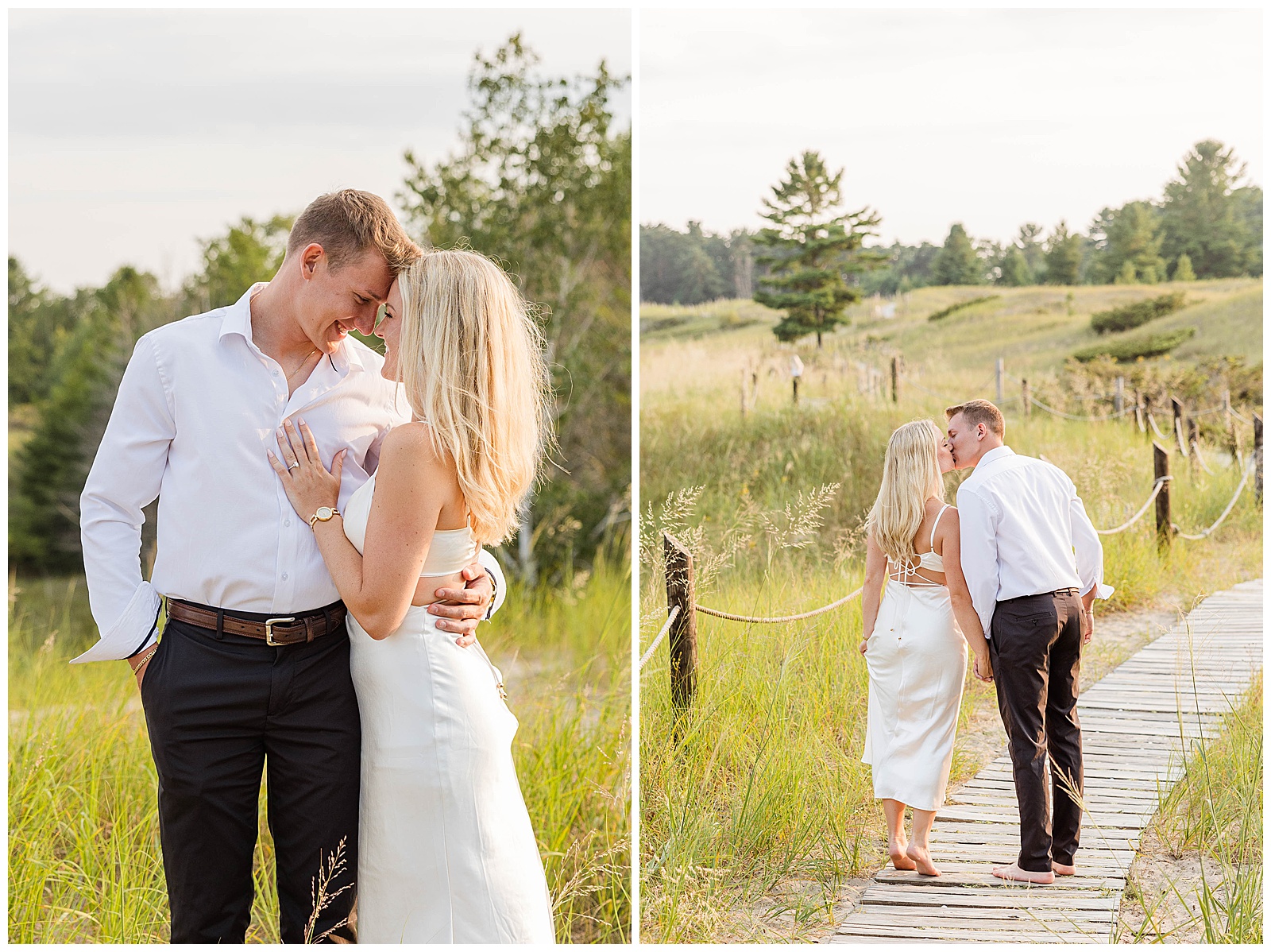 Kohler-Andre State Park Engagement, smiling couple, wisconsin engagement