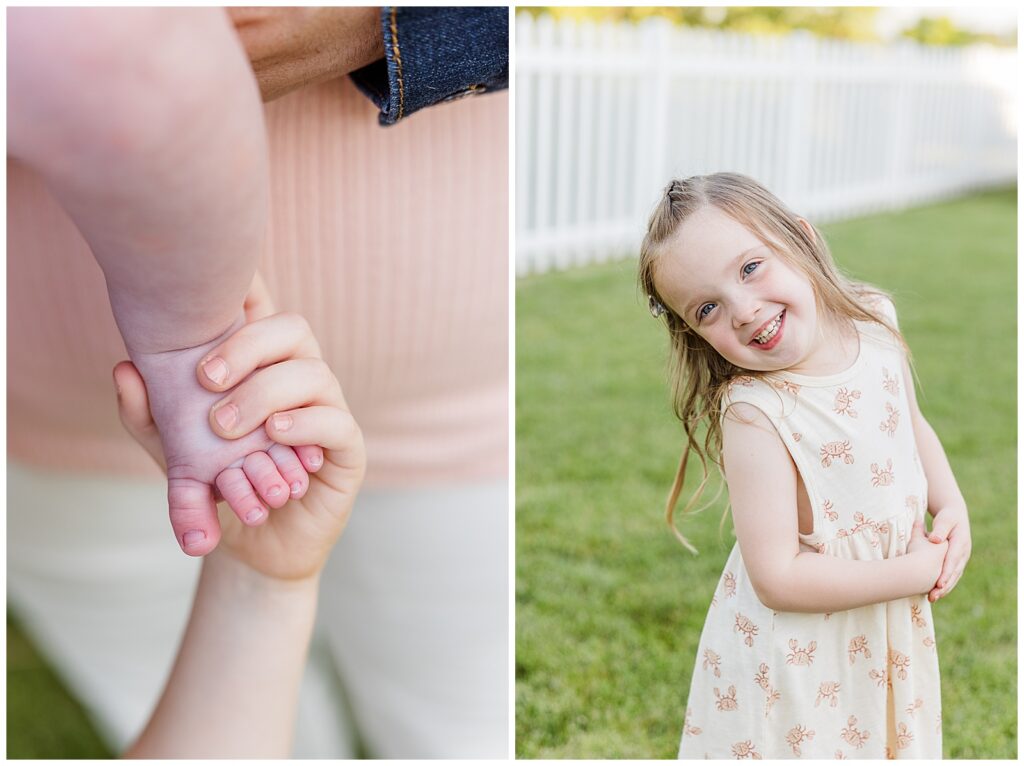Wisconsin Family Photoshoot in a backyard with 2 children