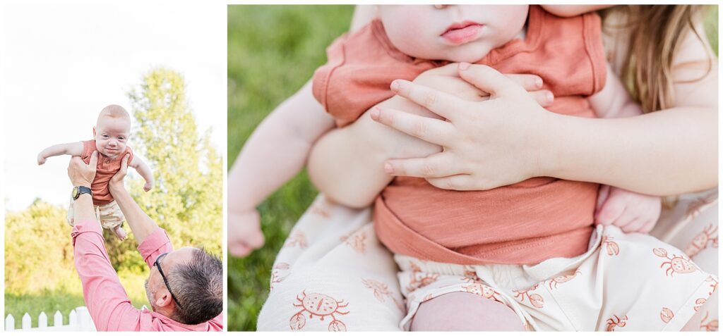 Wisconsin Family Photoshoot in a backyard with 2 children, Wisconsin family photographer