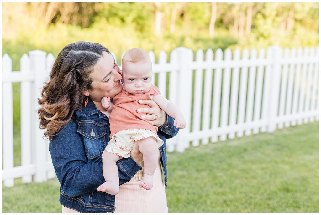 Wisconsin Family Photoshoot in a backyard with 2 children