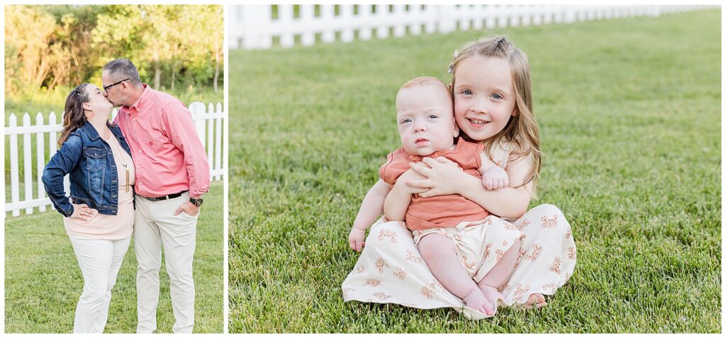 Wisconsin Family Photoshoot in a backyard with 2 children