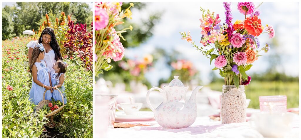 Flower Garden Teaparty, Flower Garden Party, Milwaukee Family Photographer, Oconomowoc Family Photographer, First Roots Farm
