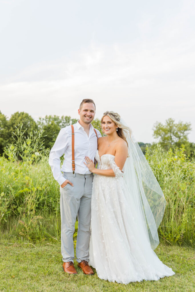 Bride and groom portraits at the Bog in Saukville Wisconsin. Meredith Mutza Photography. 