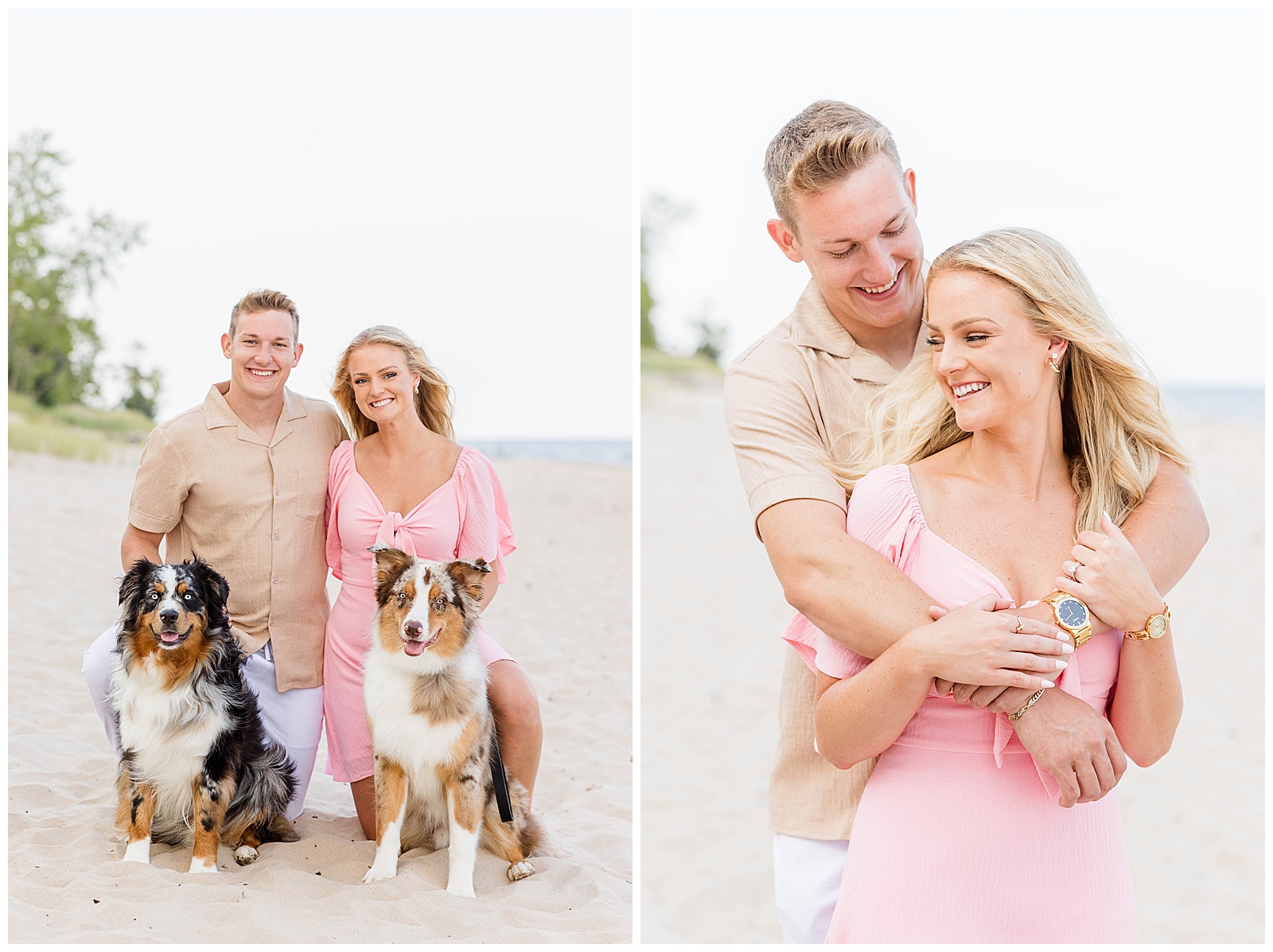 Kohler-Andre State Park Engagement, smiling couple, wisconsin engagement