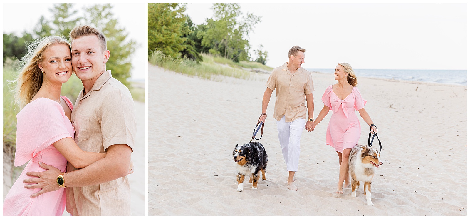 Kohler-Andre State Park Engagement, smiling couple, wisconsin engagement