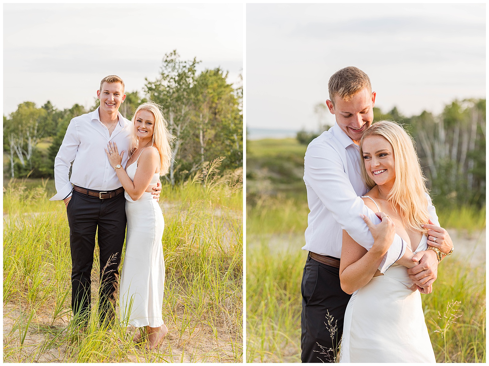 Kohler-Andre State Park Engagement, smiling couple, wisconsin engagement