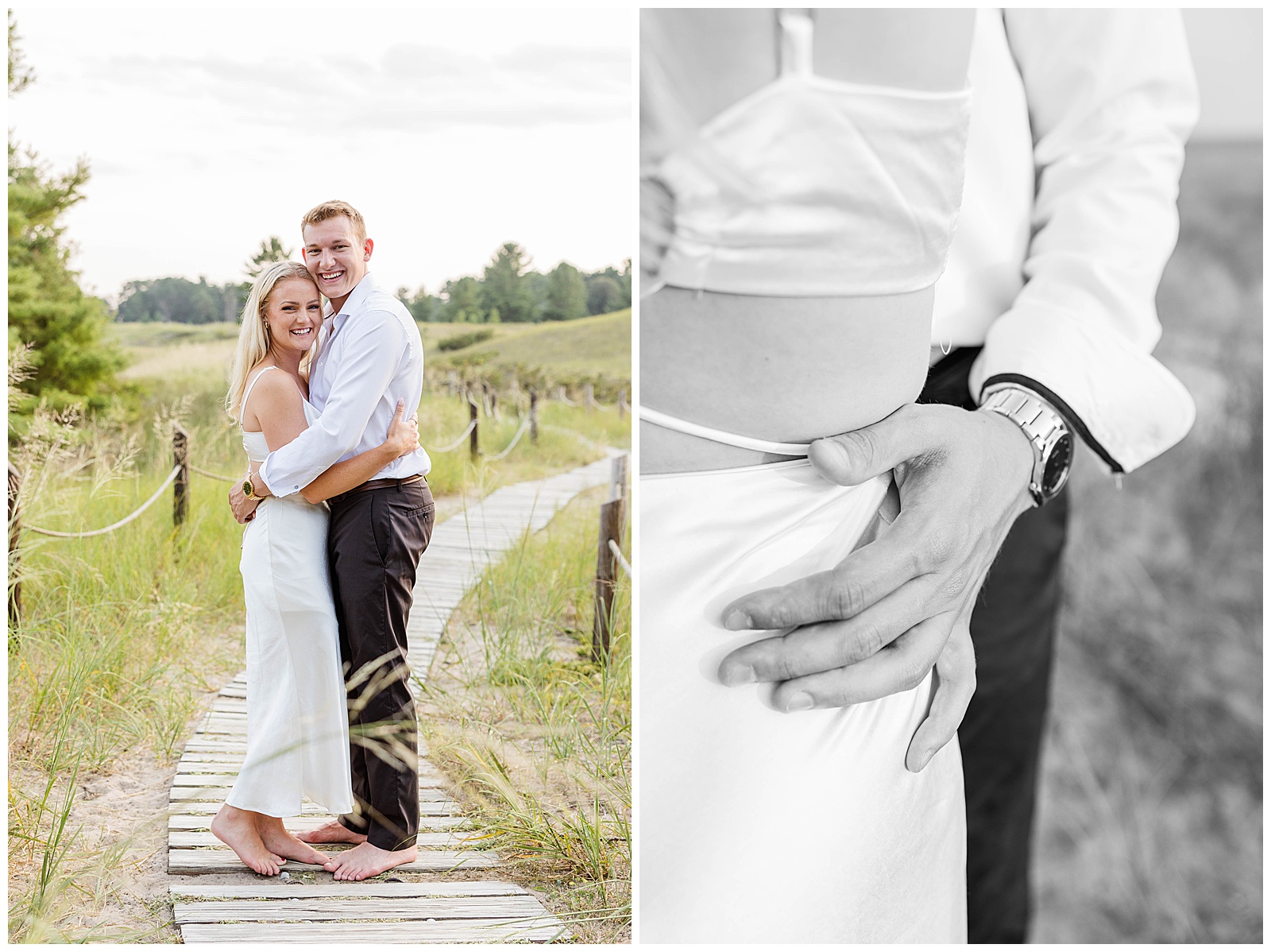 Kohler-Andre State Park Engagement, smiling couple, wisconsin engagement